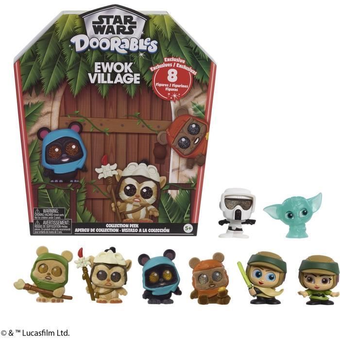 Doorables Ewok Coffret collector, Doorables Disney Star Wars, 8 figurines exclusives à collectionner de 3,8 cm, Dès 5 ans