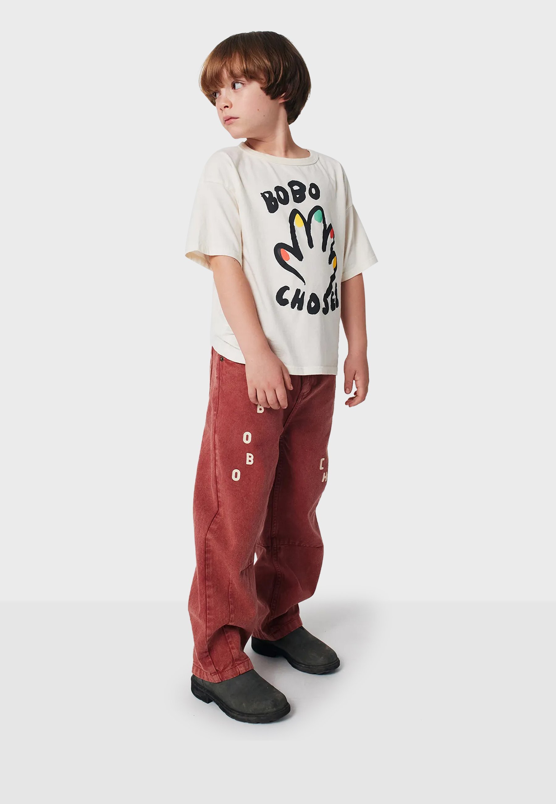 Bobo kiest voor FIVE UNISEX - T-shirt met print - gebroken wit