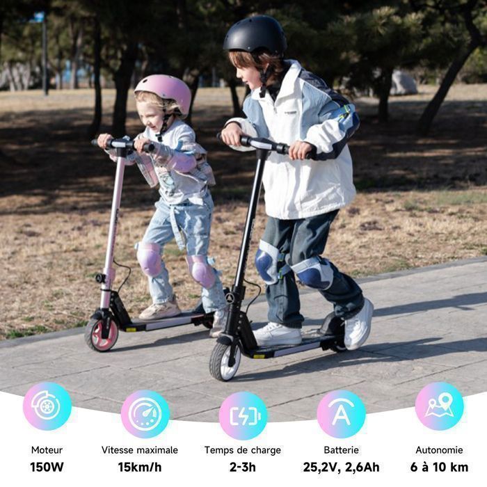 RCB R12 Trottinette Electrique Enfants pliable âge - Écran numérique - néons colorés - Cadeau Super Bleu