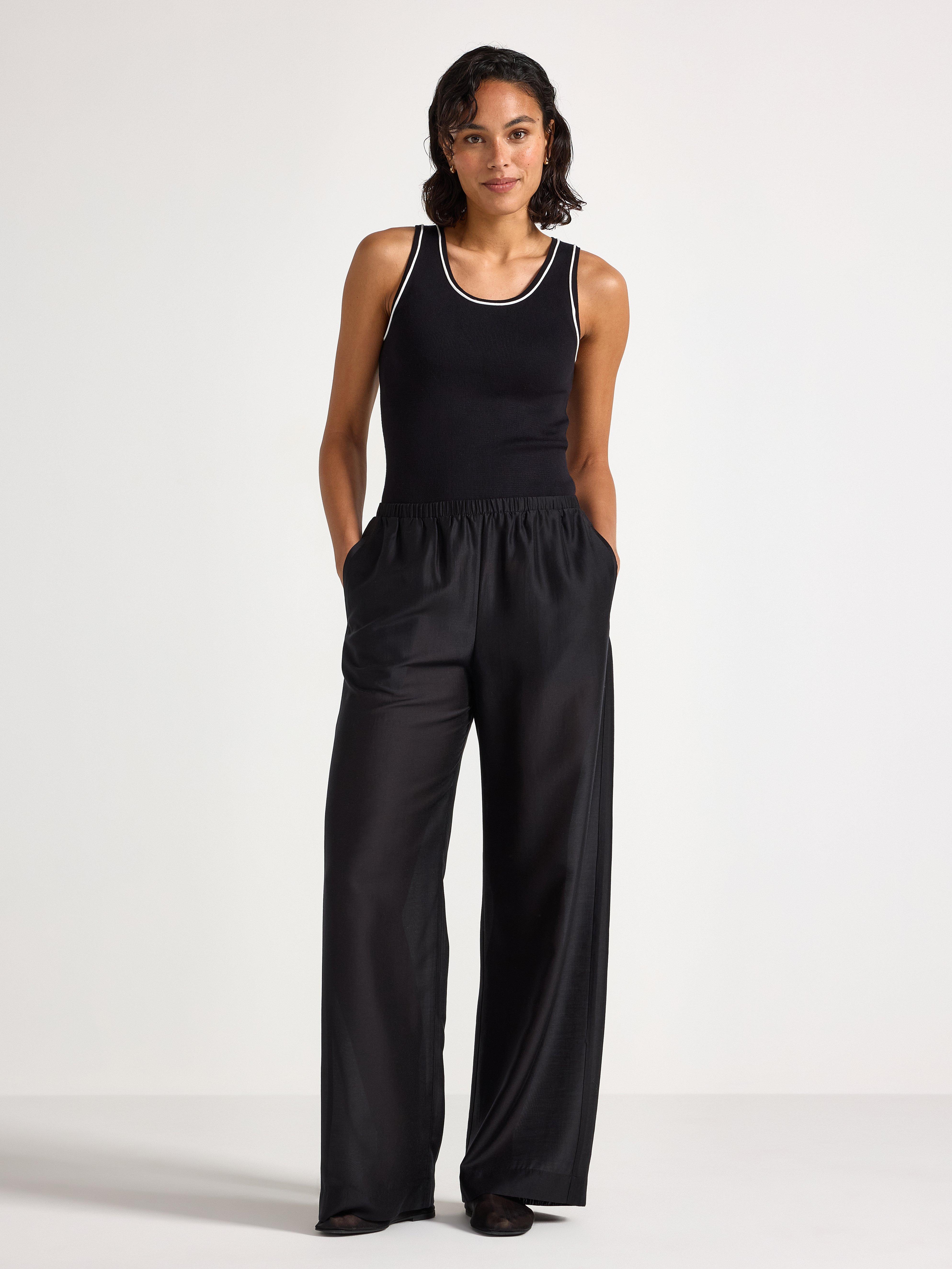 Pantalones de pierna ancha negros