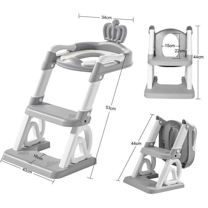 Reducteur Toilette Enfant, Rehausseur Toilette Enfant avec Marches et cousin confortable , Siège Toilette pour Garçon / Fille