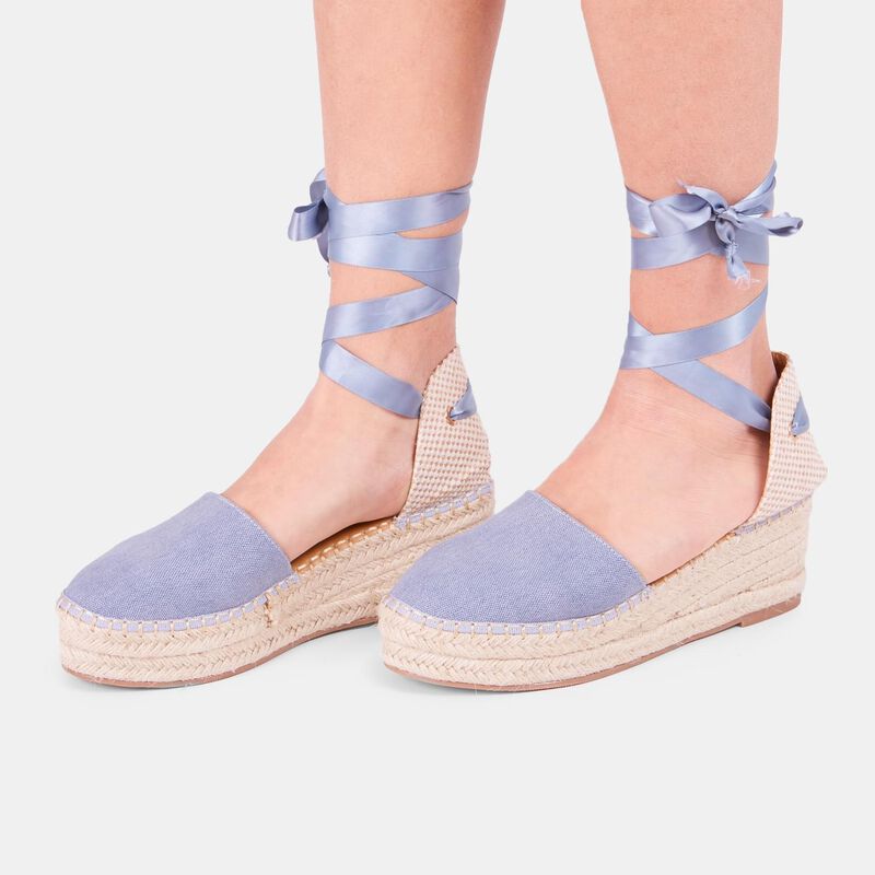 BATA Espadryle damskie na koturnach 6 cm