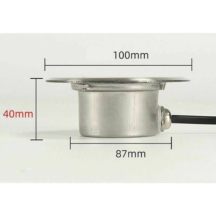 Foco LED empotrable ultradelgado de 3 W para exteriores, ideal para patios, resistente al agua con clasificación IP68 y fabricado en acero inoxidable.