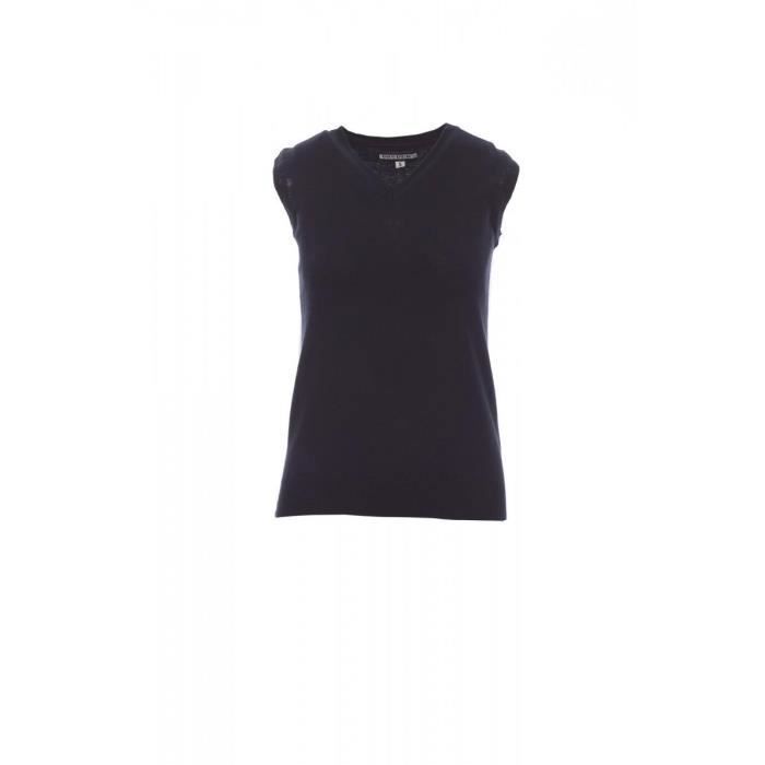 Sweatshirt femme - Payper - Desk - Col V - Bleu marine - 90% COTON + 10% LAINE