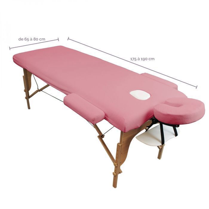 Kit complet de housses pour table de massage - Éponge - Rose pastel - Vivezen