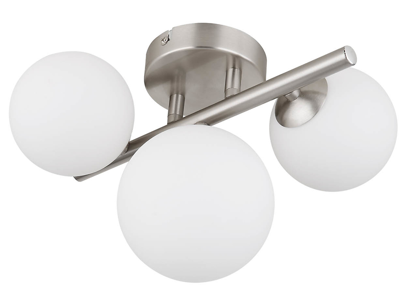 Lampa sufitowa Riha 3-punktowa metalowa srebrna