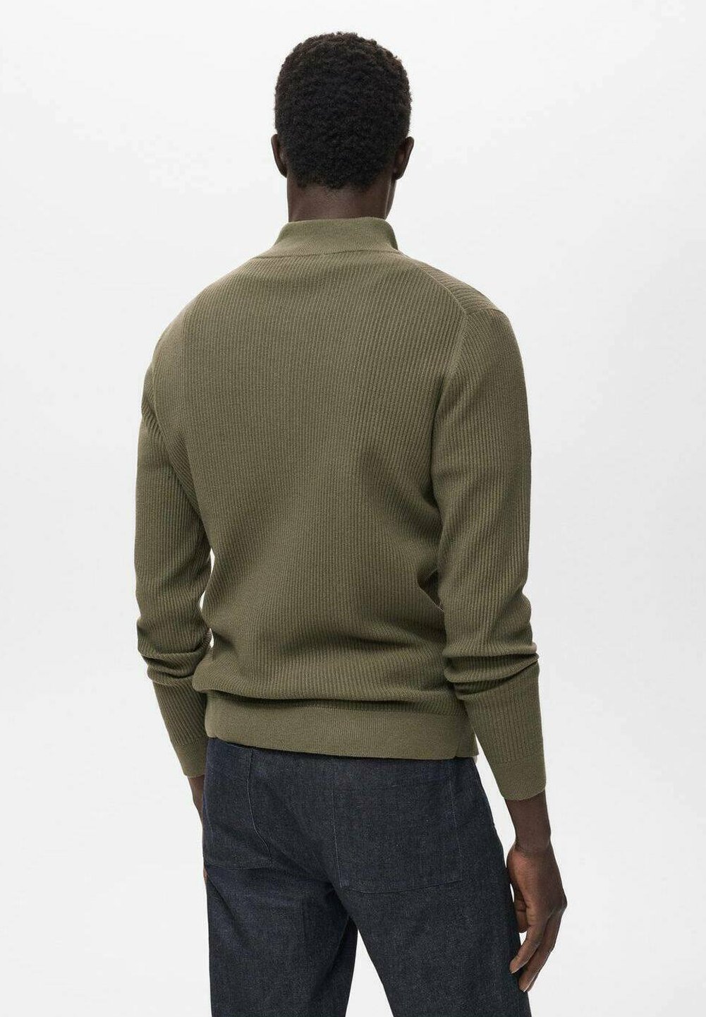 Mango SO ZIPSOM - Sveter - olivová