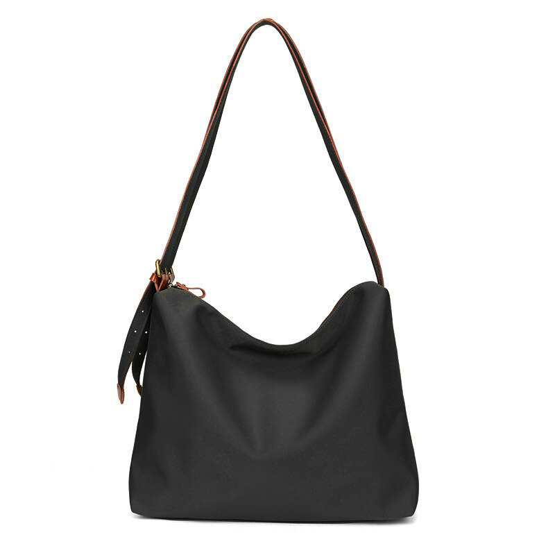 Borsa a tracolla da donna di lusso, capiente, in morbido nylon, semplice ed elegante, ideale per lo shopping all'aperto.