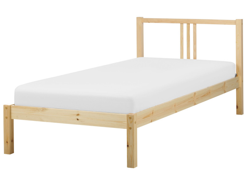 Łóżko pojedyncze drewno 90x200 jasne drewno