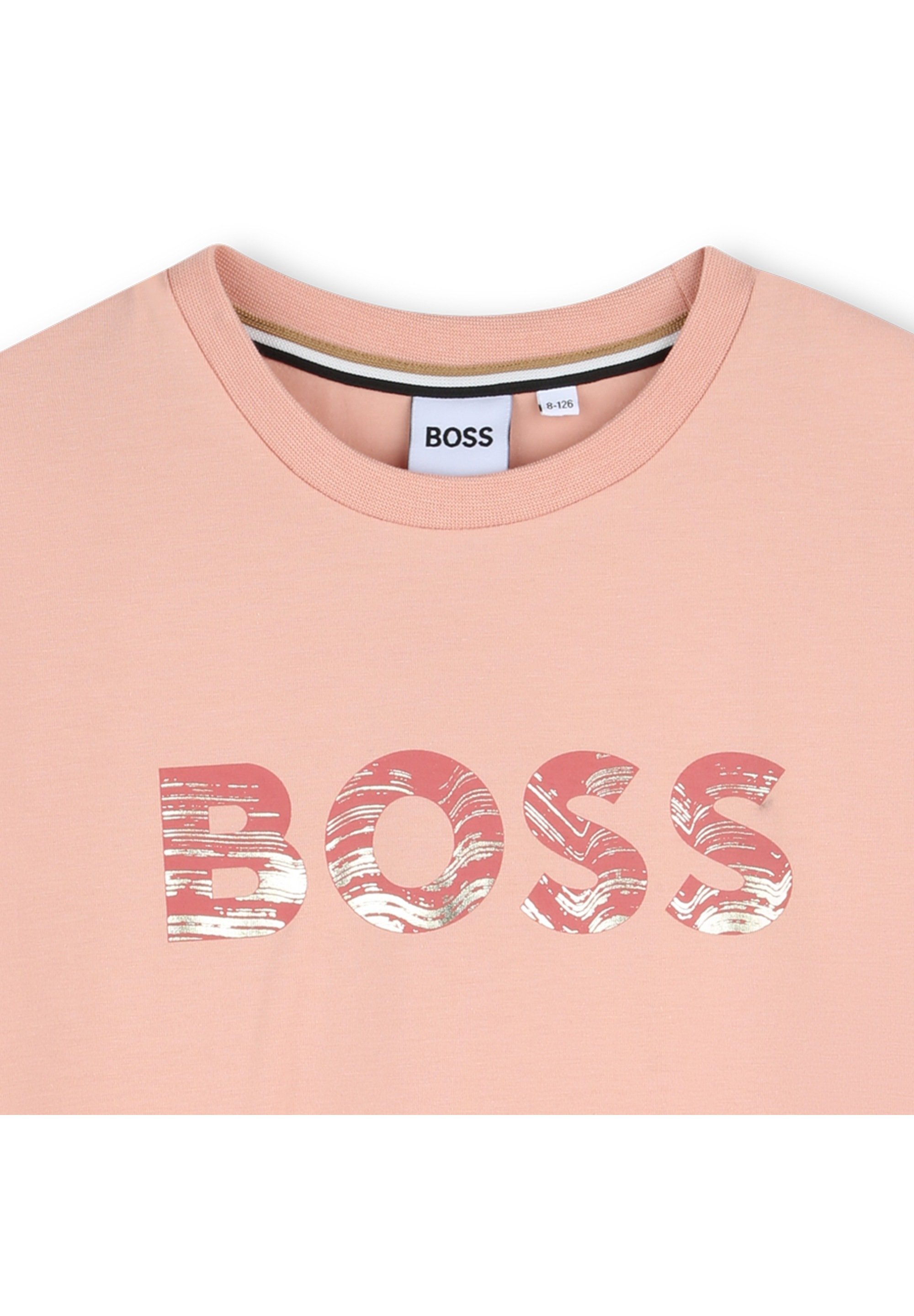 BOSS Kidswear JUNIOR T-shirt met korte mouwen - T-shirt met print - bloesemroze