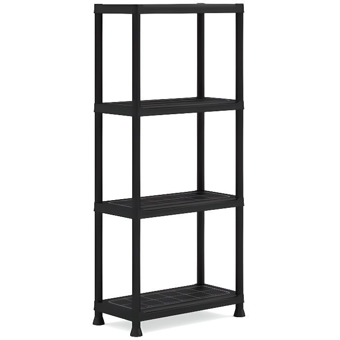 Estantería modular KETER - Negra - 60 x 30 x 135 cm - 4 estantes resistentes a la humedad