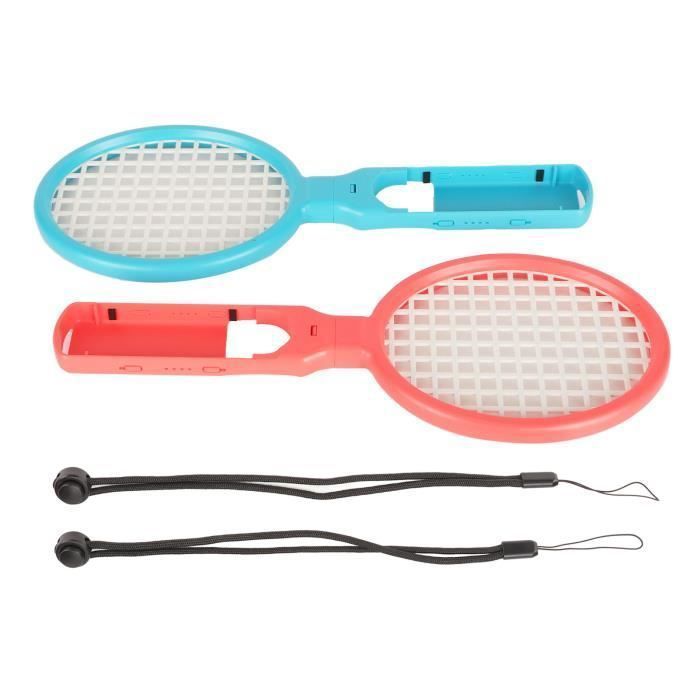 Raqueta de tenis - Set de 2 piezas - Ergonómica - Con correa para la muñeca - Para Switch