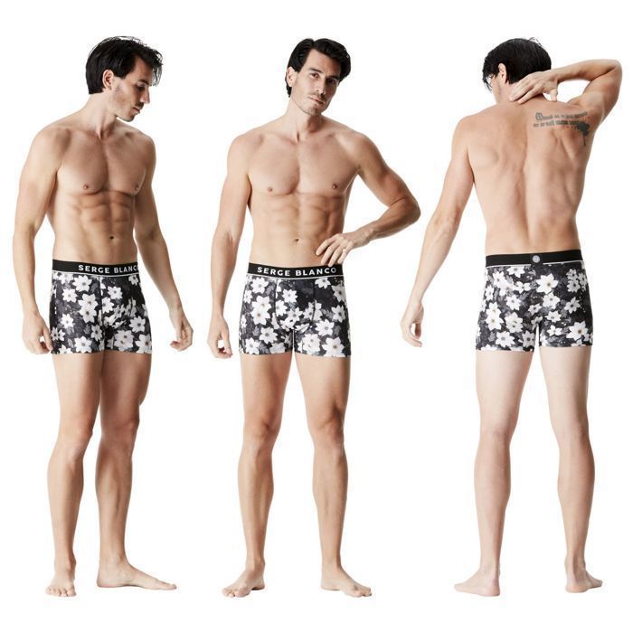 Cuecas Boxer Masculinas Serge Blanco - Azuis (Pacote com 3)