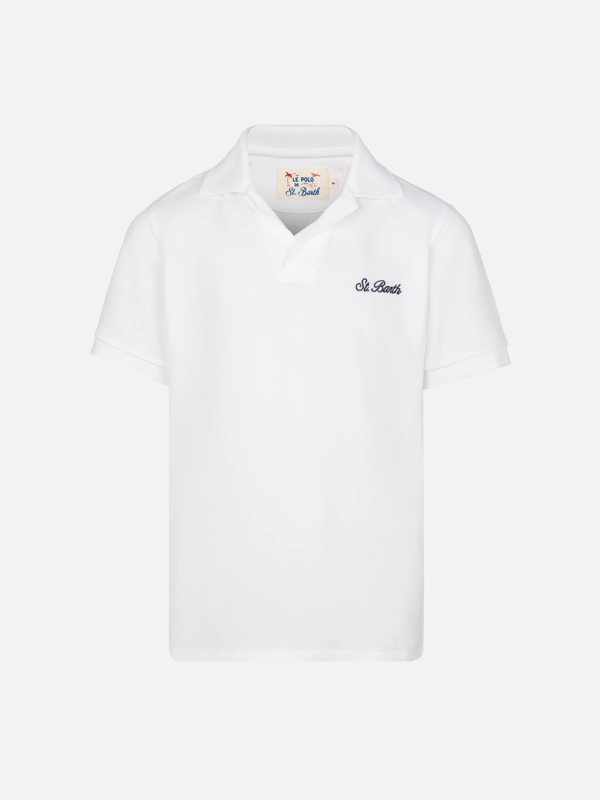 Charles Jr. poloshirt van wit katoenpiqué.