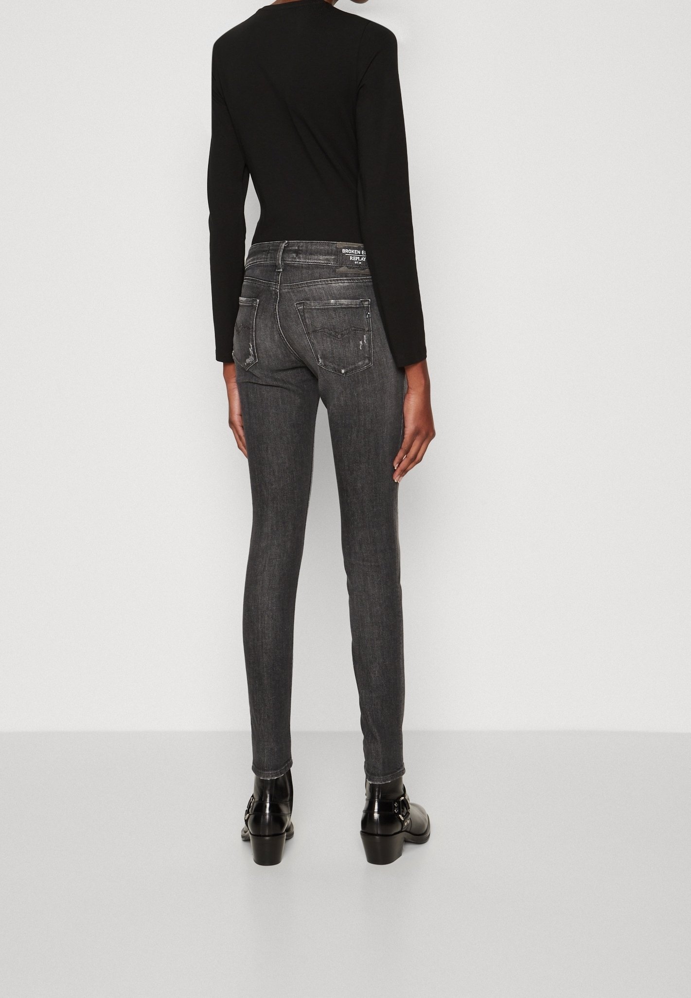 Replay Jeans Skinny Fit - cinza escuro