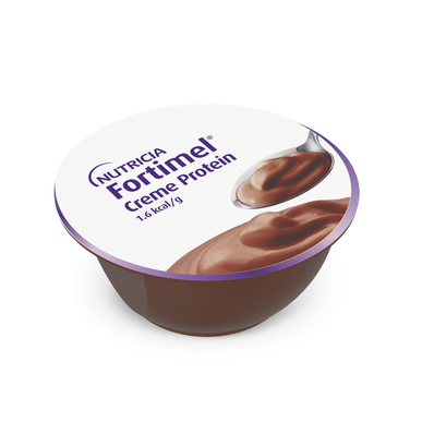 Fortimel-pakkaus kermaproteiini-suklaavalmiste, korkea energia- ja proteiinipitoisuus, 4 x 125 g, 4 x 125 g