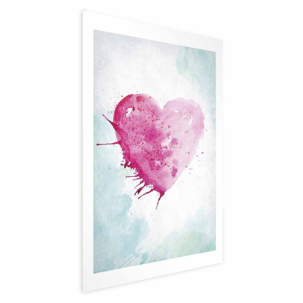 Plakat Akwarelowe serce 21x30 cm
