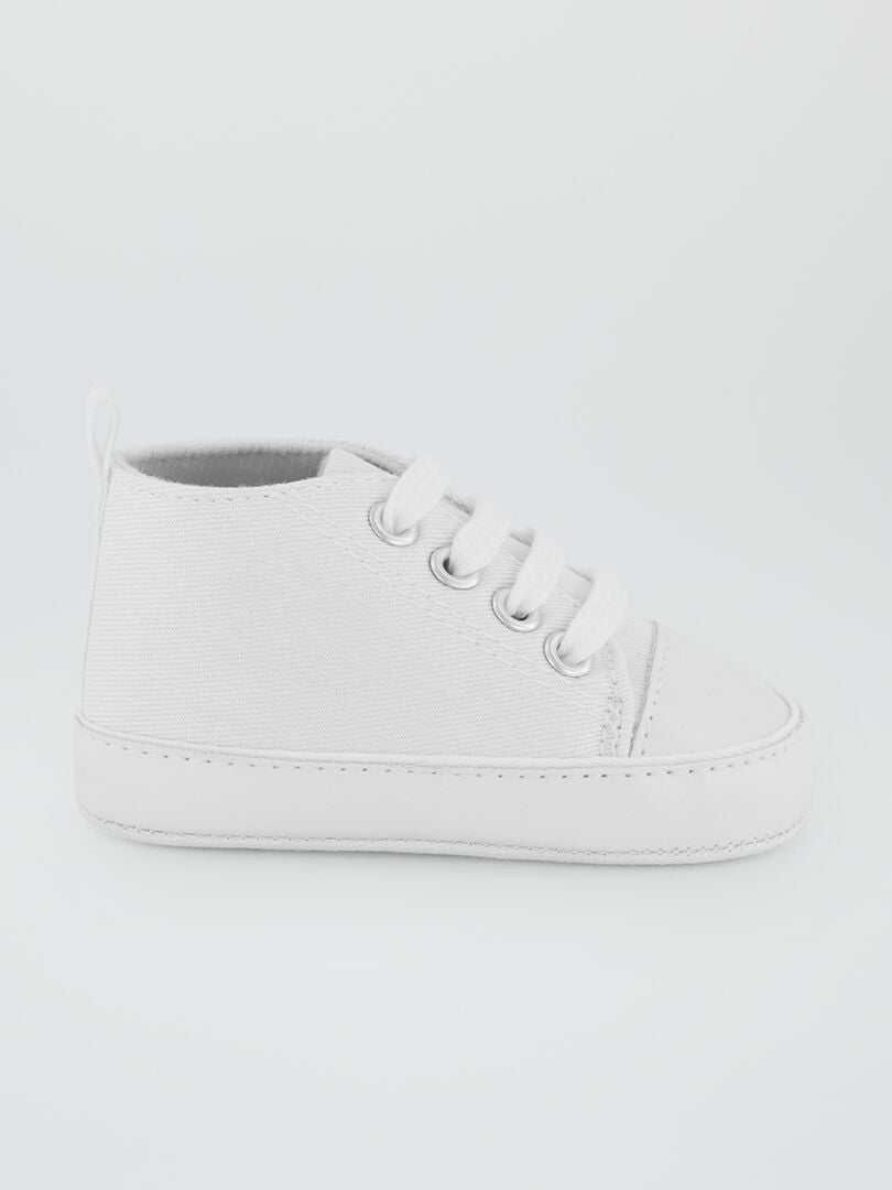 Hoge canvas sneakers - wit