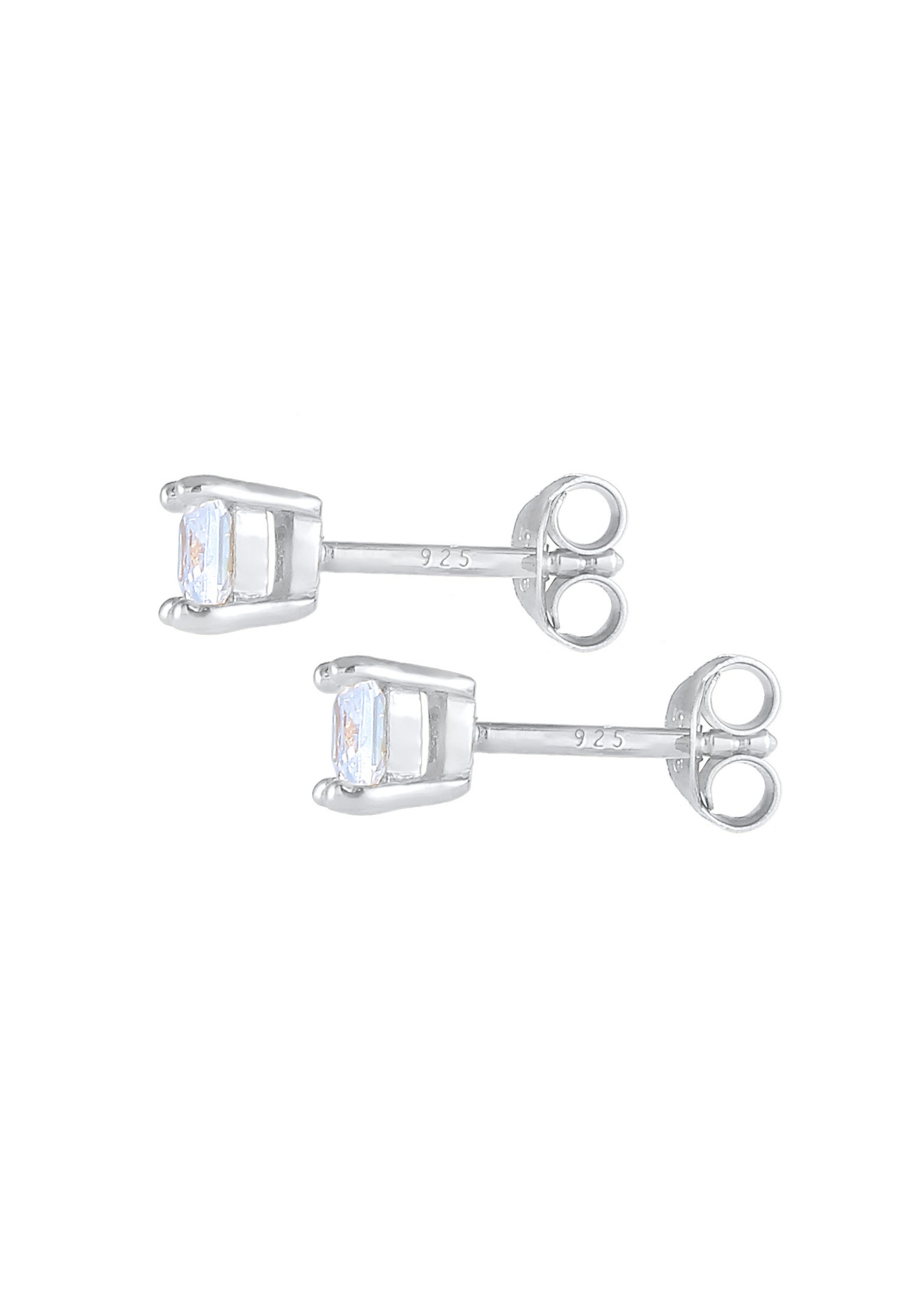 KUZZOI Hommes clous d'oreilles carrés Basic avec zircon en argent sterling 925