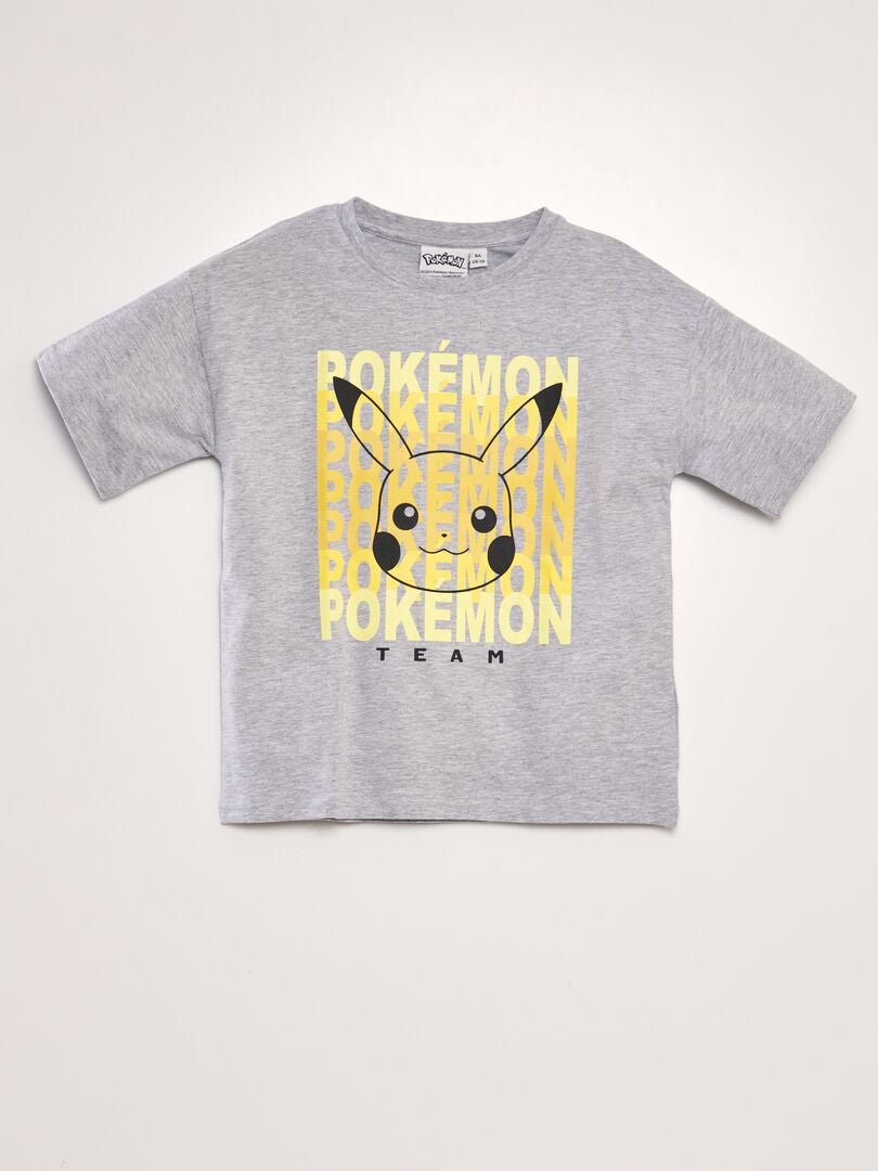 Koszulka z nadrukiem „Pokemon” – SZARA