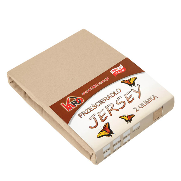 Prześcieradło jersey z gumką 140x200 beżowe 009 150g/m2 KARO
