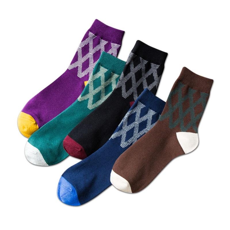 1 paire de chaussettes en coton pour homme d'affaires, chaussettes de mariage, chaussettes de marque respirantes et confortables.