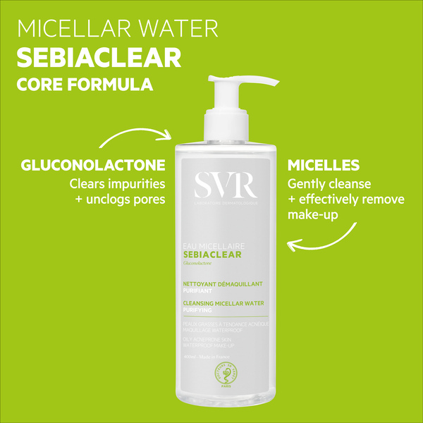SVR SEBIACLEAR Micellair Reinigingswater voor de Vette Huid 400ml