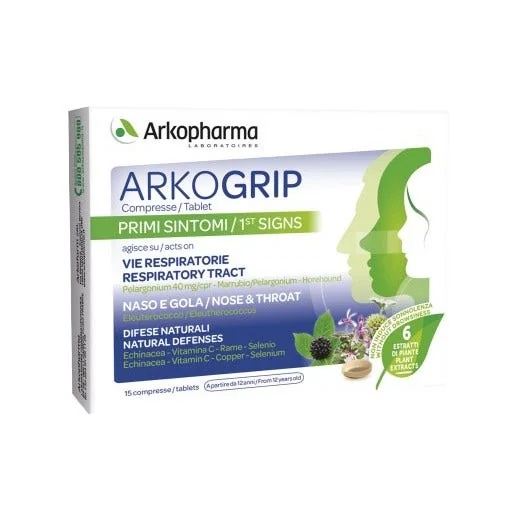 ARKOPHARMA Arkopharma Arkogrip Supplement 15 tabletten Voor de gezondheid van de bovenste luchtwegen
