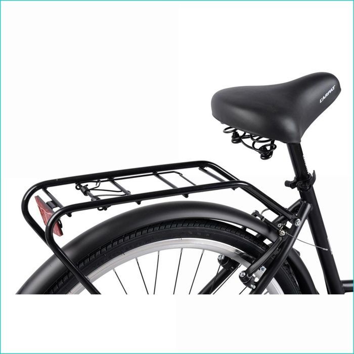 Vélo de ville Carpat - 26'' 7 vitesses Shimano - V-Brake - Porteur + Panier avant - Noir