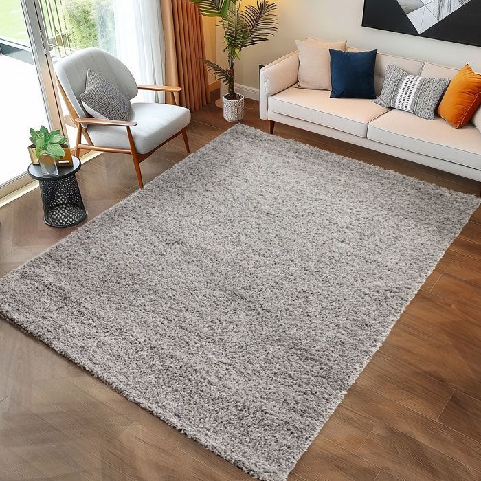 Alfombra de pelo largo para salón - Mylan - Gris claro - 300 x 400 cm - 100 % polipropileno - CARPETTEX