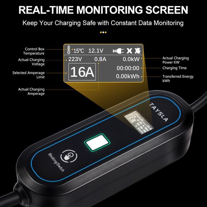 -Chargeur De Voiture Électrique Domestique, Chargeur Ev Portable, Câble De Charge Pour Véhicule Électrique, Type 2, Iec 220, [J15]