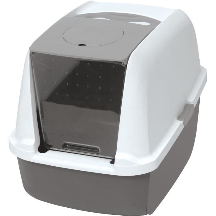 Maison de toilette Bac à litière pour chat - CATIT - Airsift Regular - Système de filtration intégré - L. 57 x l. 39 x H. 46,5 cm