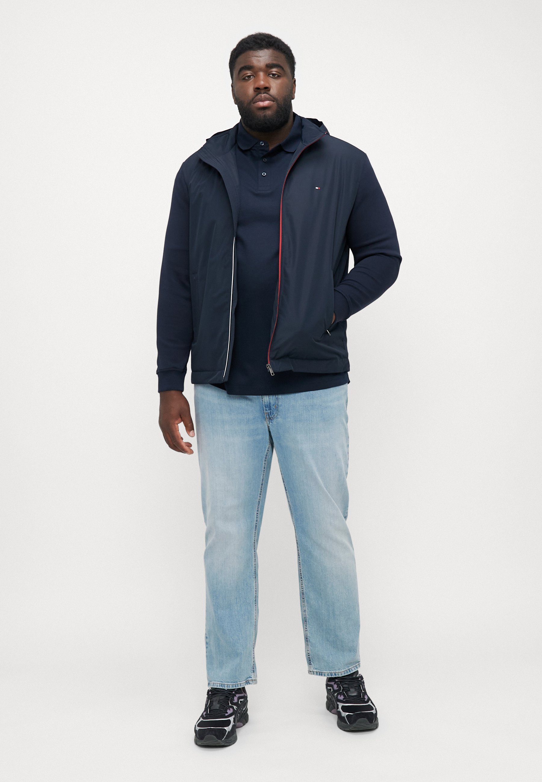 Tommy Hilfiger MIX MEDIA HARRINGTON - Sweatshirt met rits - woestijnhemel