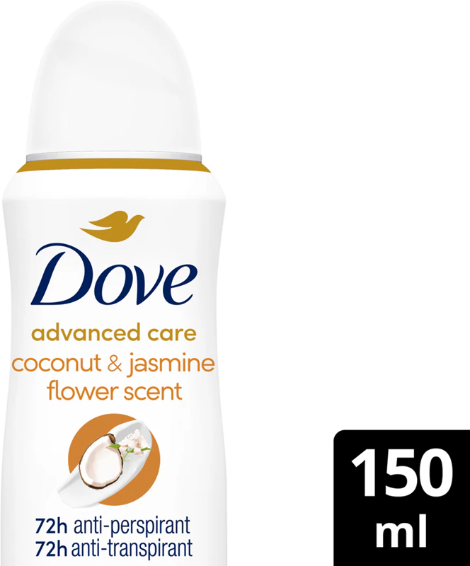 Dezodorant v spreji Dove Advanced Care s vôňou kokosu a jazmínového kvetu