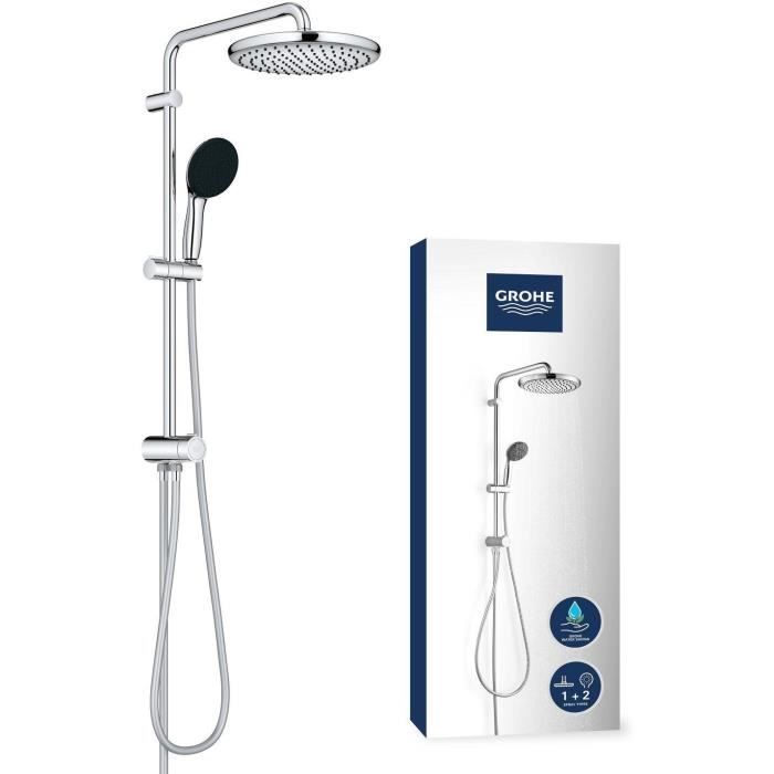 Columna de ducha con desviador manual - Ahorro de agua - GROHE Vitalio Start System 250 - Cromado - 26680001