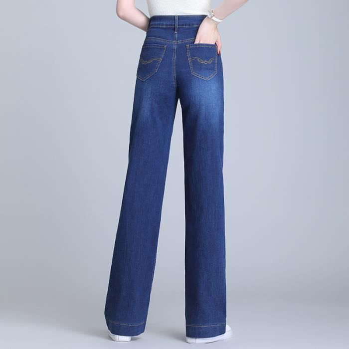 Jean Femme Été Bootcut Léger Taille Haute - INSFITY - Bleu fonce