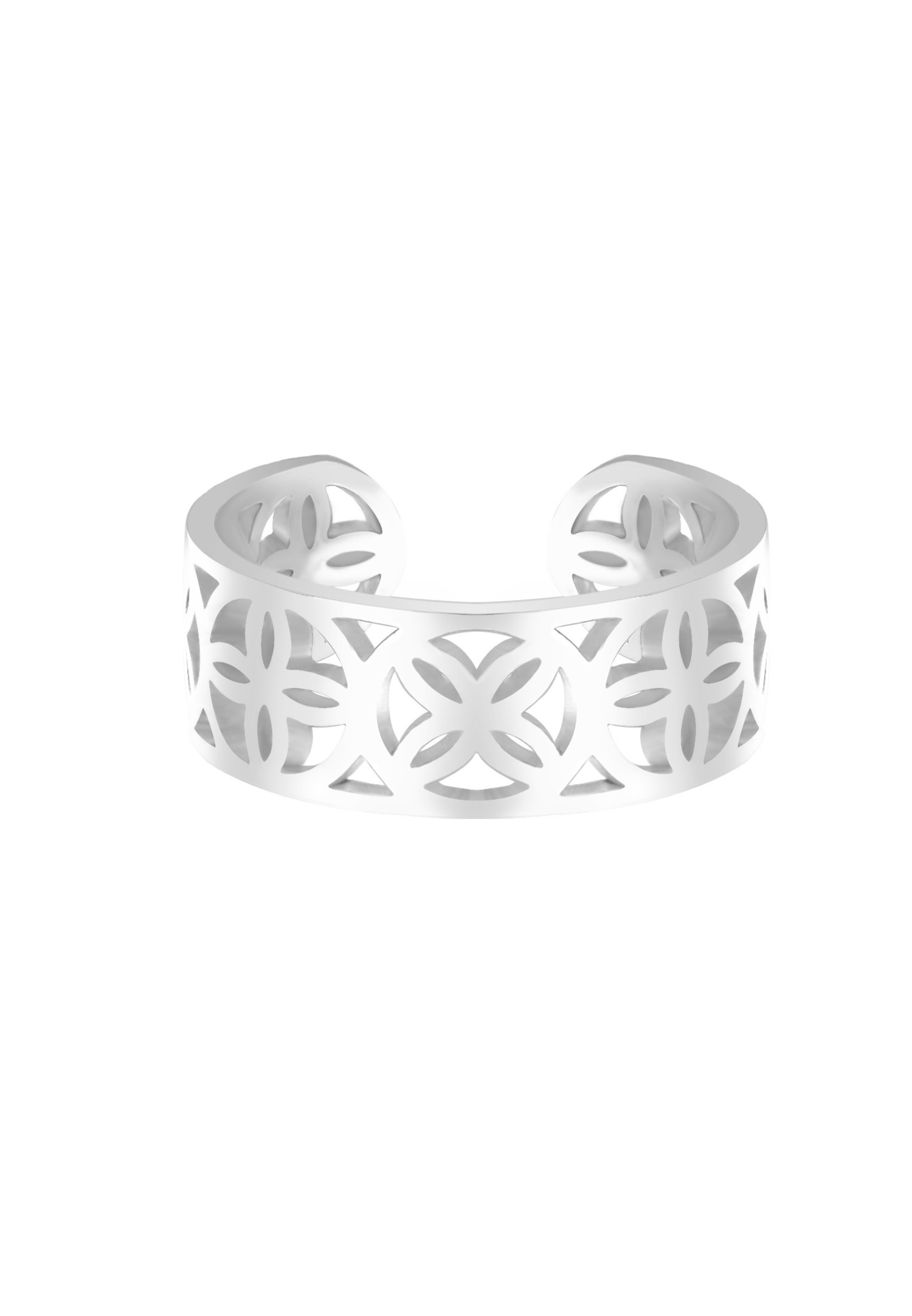 Elli Femmes Ouvert Fleur de Vie Boho Réglable en argent sterling 925