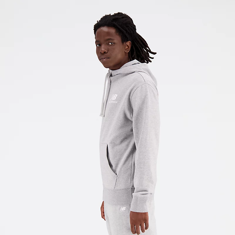 Essentials Herren-Frotteejacke mit gestapeltem Logo – Sportgrau