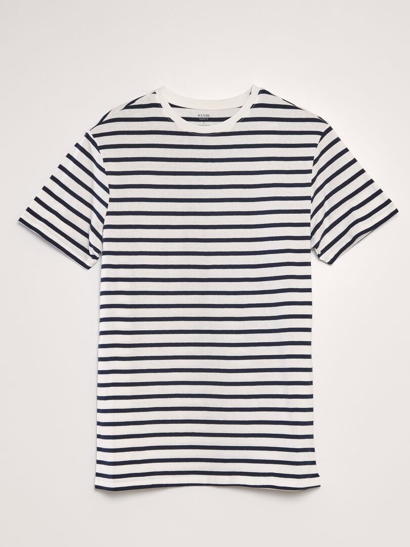 Katoenen matrozen-T-shirt - WIT