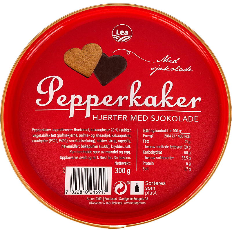 Lea piparkakkusydämet suklaalla 300 g