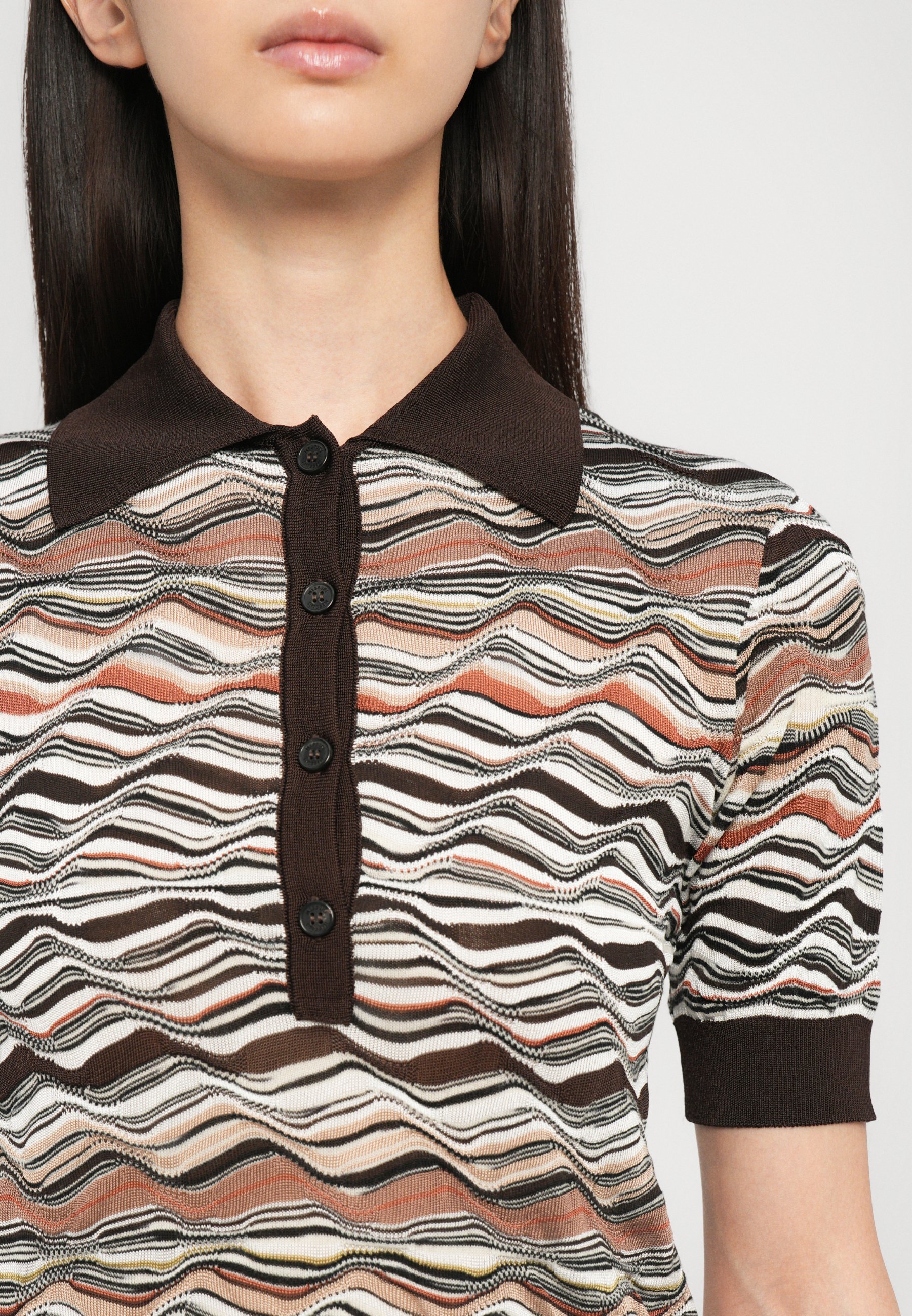 Polo Missoni a maniche corte - beige/marrone