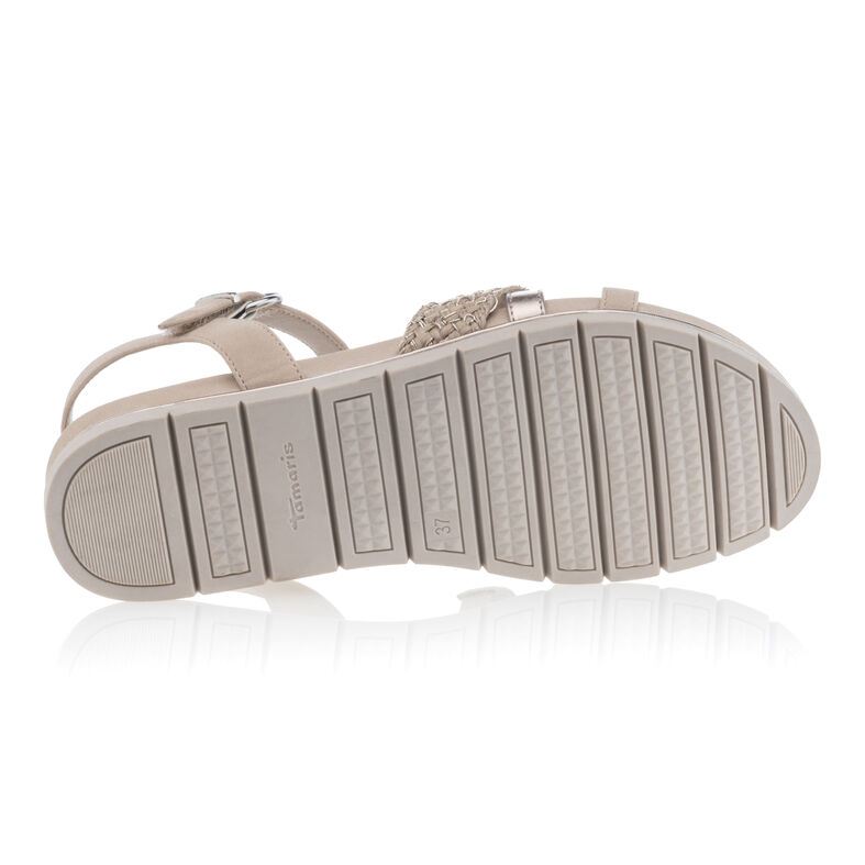 Beige sandaler / skor med öppen tå för kvinnor