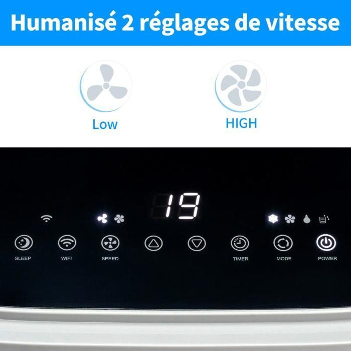 Condizionatore d'aria portatile da 10000 BTU 2,9 kW - Controllabile tramite app - Timer 24 ore - 3 in 1