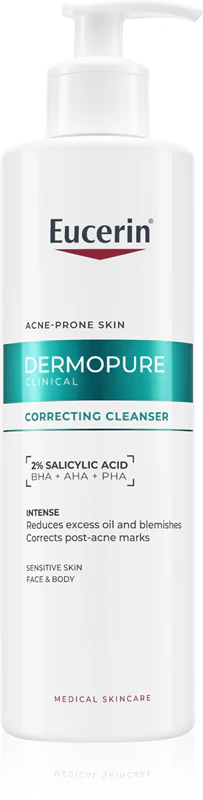 Eucerin DermoPure Clinical Correcting Cleanser exfoliërende reinigingsgel voor gezicht en lichaam