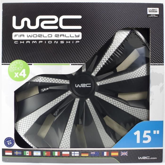 WRC Caja de 4 embellecedores de rueda de 15