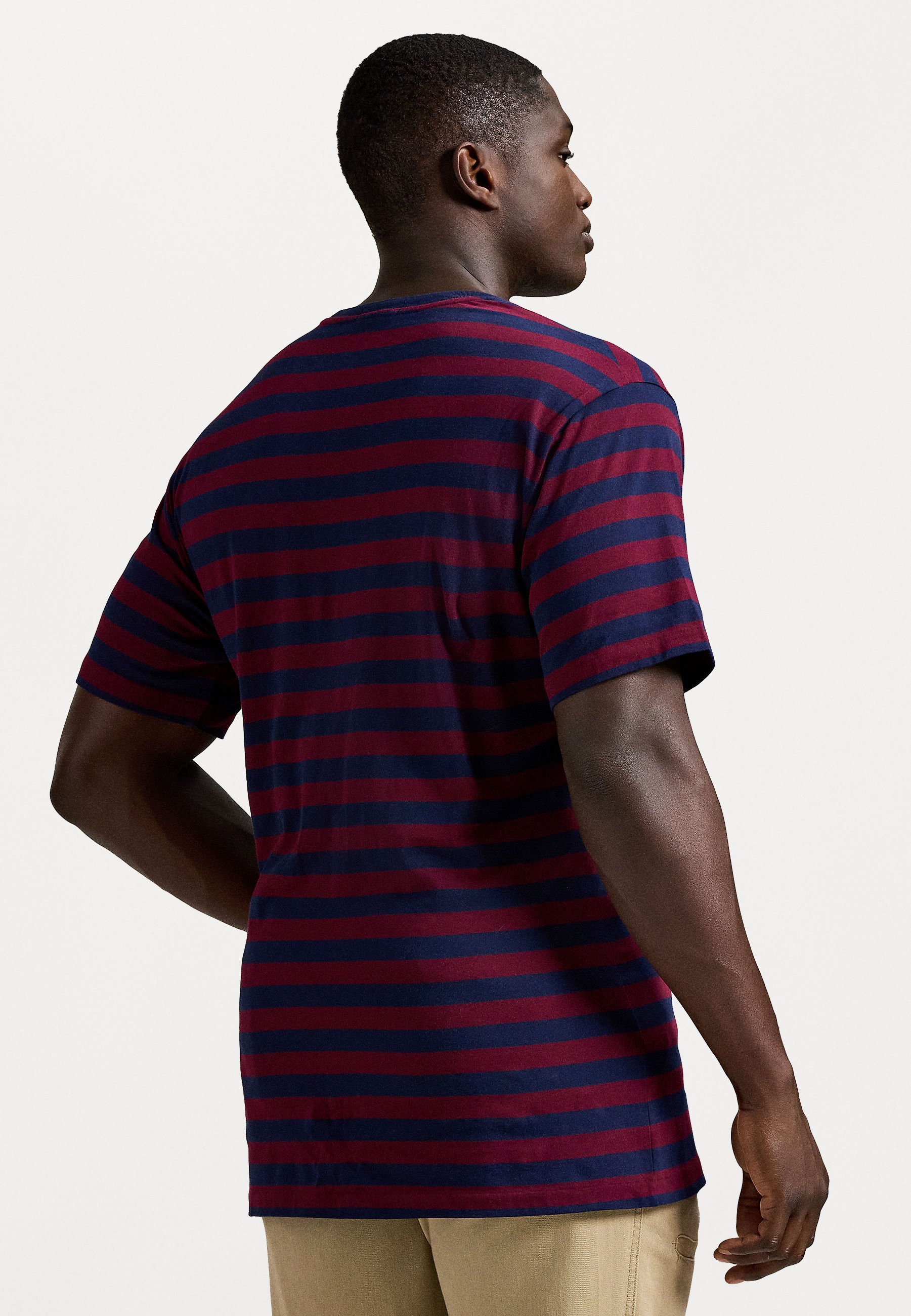 Polo Ralph Lauren T-shirt girocollo a righe taglie forti - T-shirt stampata - classico bordeaux/blu navy