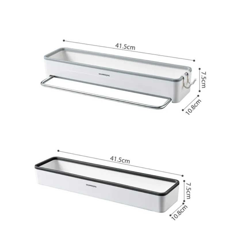 Étagère de rangement murale multifonctionnelle pour salle de bain ou toilettes, sans perçage, à suspendre au-dessus des toilettes.