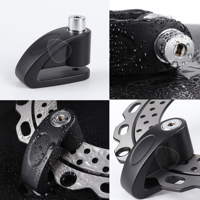 Candado de disco portátil e impermeable de aleación de zinc con 2 llaves, candado de disco antirrobo para motocicleta, homologado por la SRA, mini candado en U.