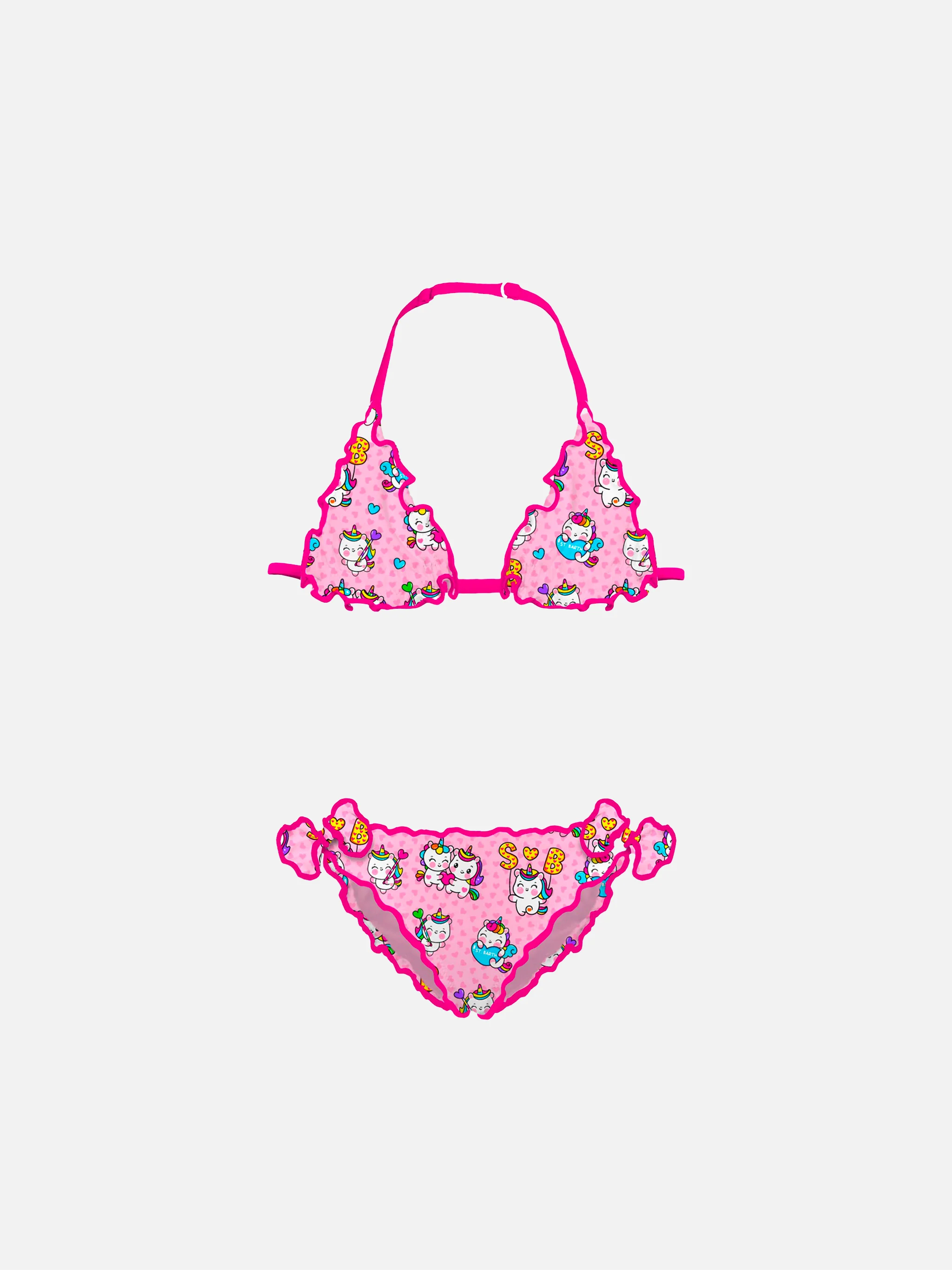 Triangelbikini voor meisjes met eenhoornprint
