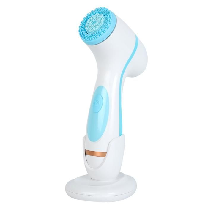 Cepillo facial de 3,7 V, 19,8 x 7,4 cm, 500 mAh, IPX6 - ATELIX - Resistente al agua, 2 velocidades, giratorio, cepillo de limpieza facial eléctrico con 3 cabezales